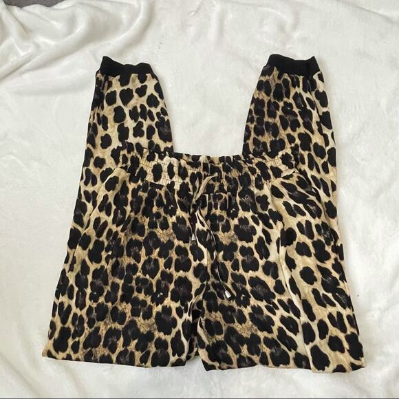 Zara leopard print joggers size XS elastic waist drawstring - Picture 6 of 11
